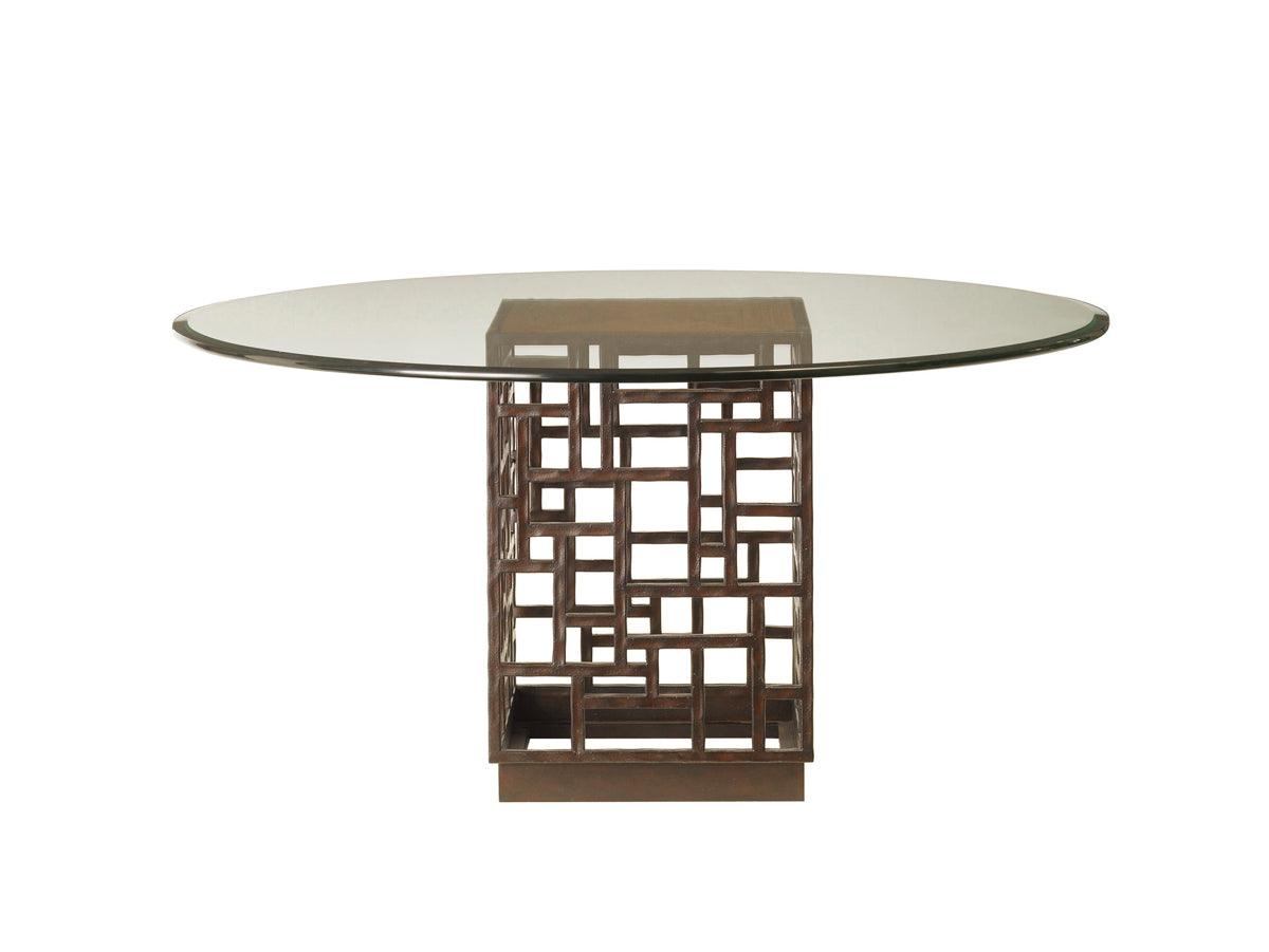 Tommy Bahama Home Ocean Club South Sea Dining Table With 60 Inch Glass Top DINING TABLES