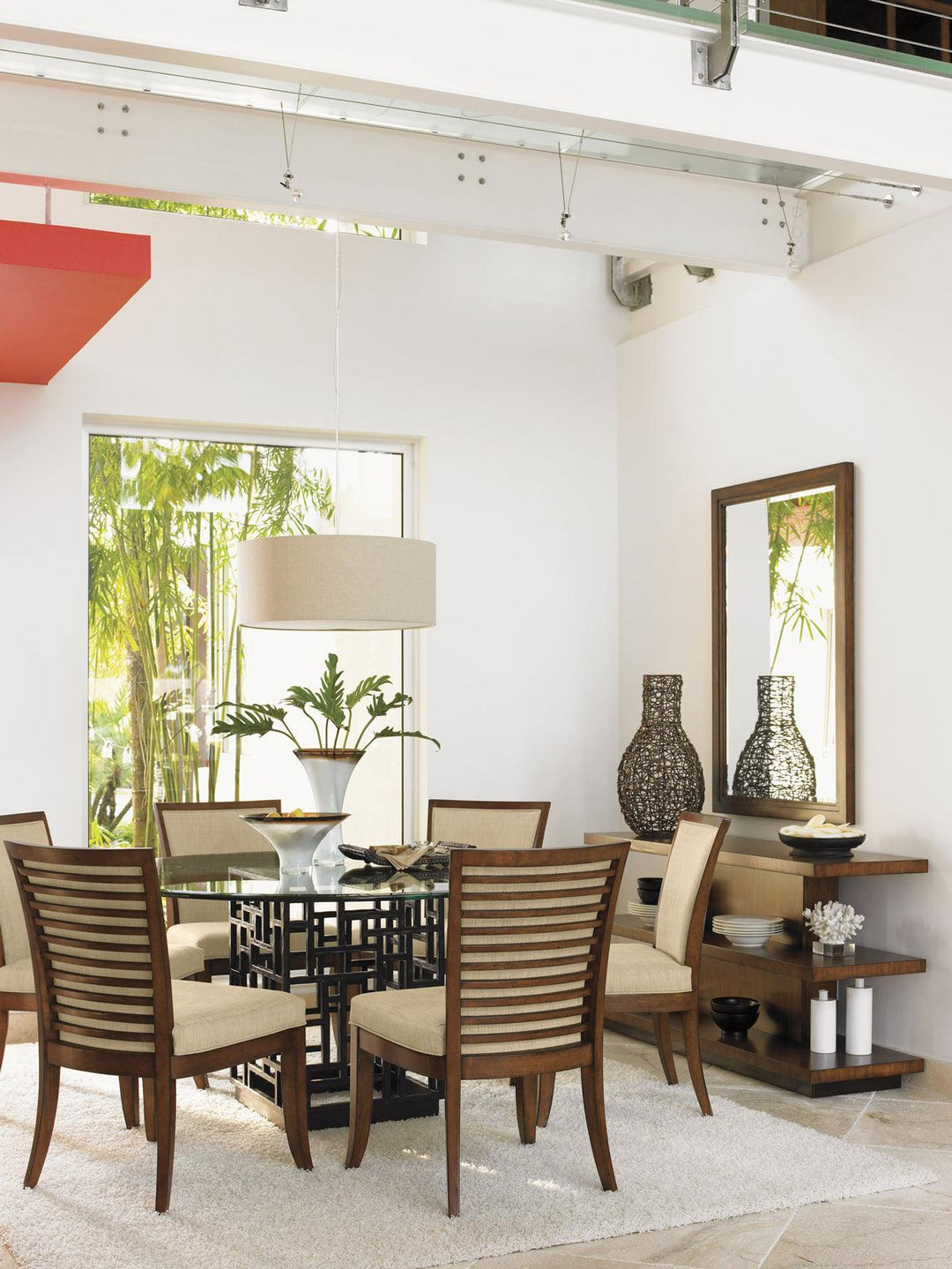 Ocean Club South Sea Dining Table With 60 Inch Glass Top - AmericanHomeFurniture