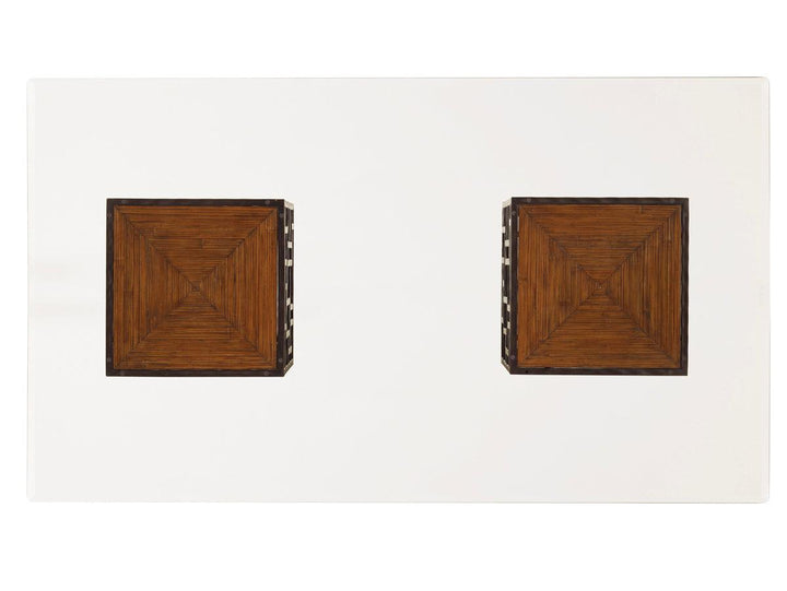 Ocean Club South Sea Dining Table With 84 X 48 Inch Glass Top - AmericanHomeFurniture