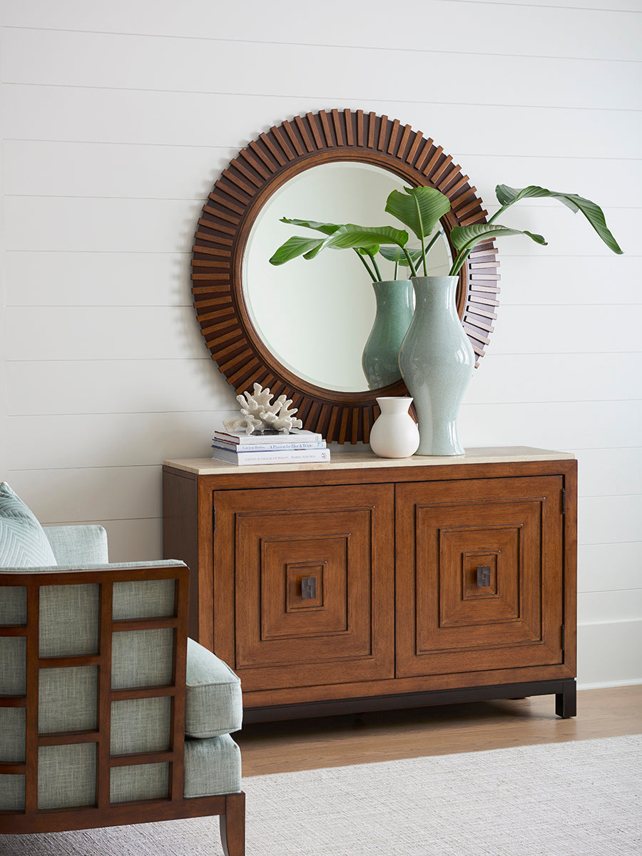 American Home Furniture | Tommy Bahama Home  - Ocean Club Jakarta Chest With Stone Top