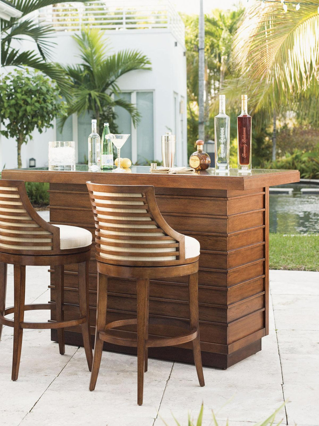 Ocean Club Cabana Swivel Bar Stool - AmericanHomeFurniture
