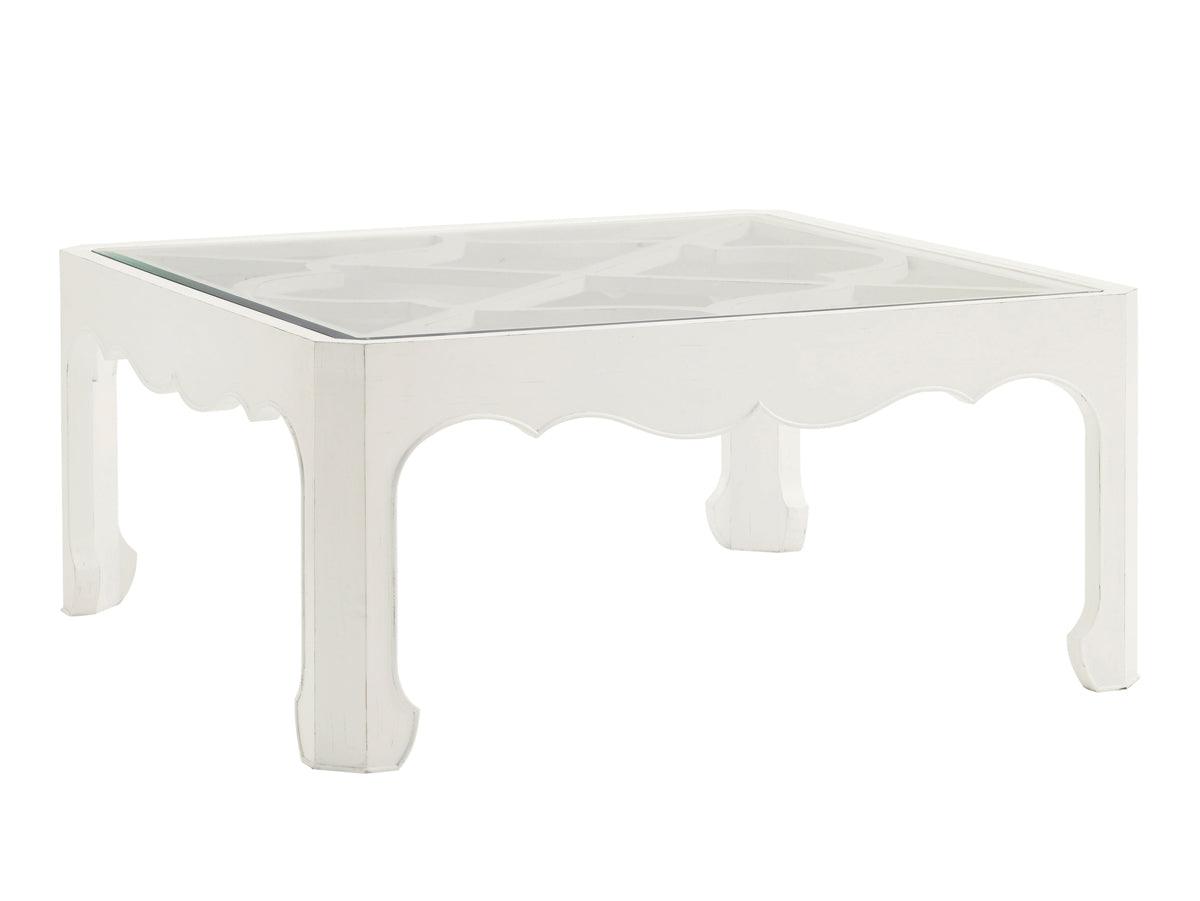 Tommy Bahama Home Ivory Key Cassava Cocktail Table With Glass Insert COFFEE TABLES