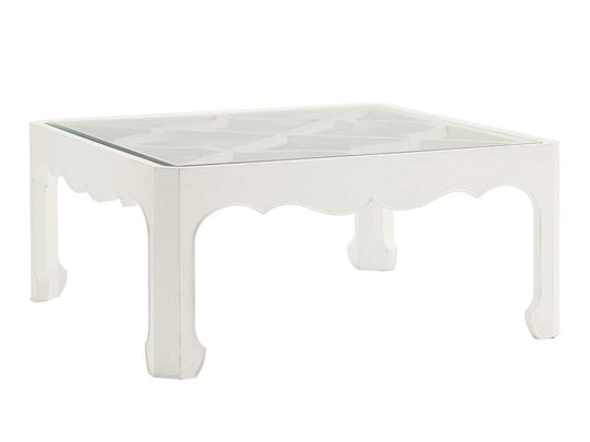 Tommy Bahama Home Ivory Key Cassava Cocktail Table With Glass Insert COFFEE TABLES