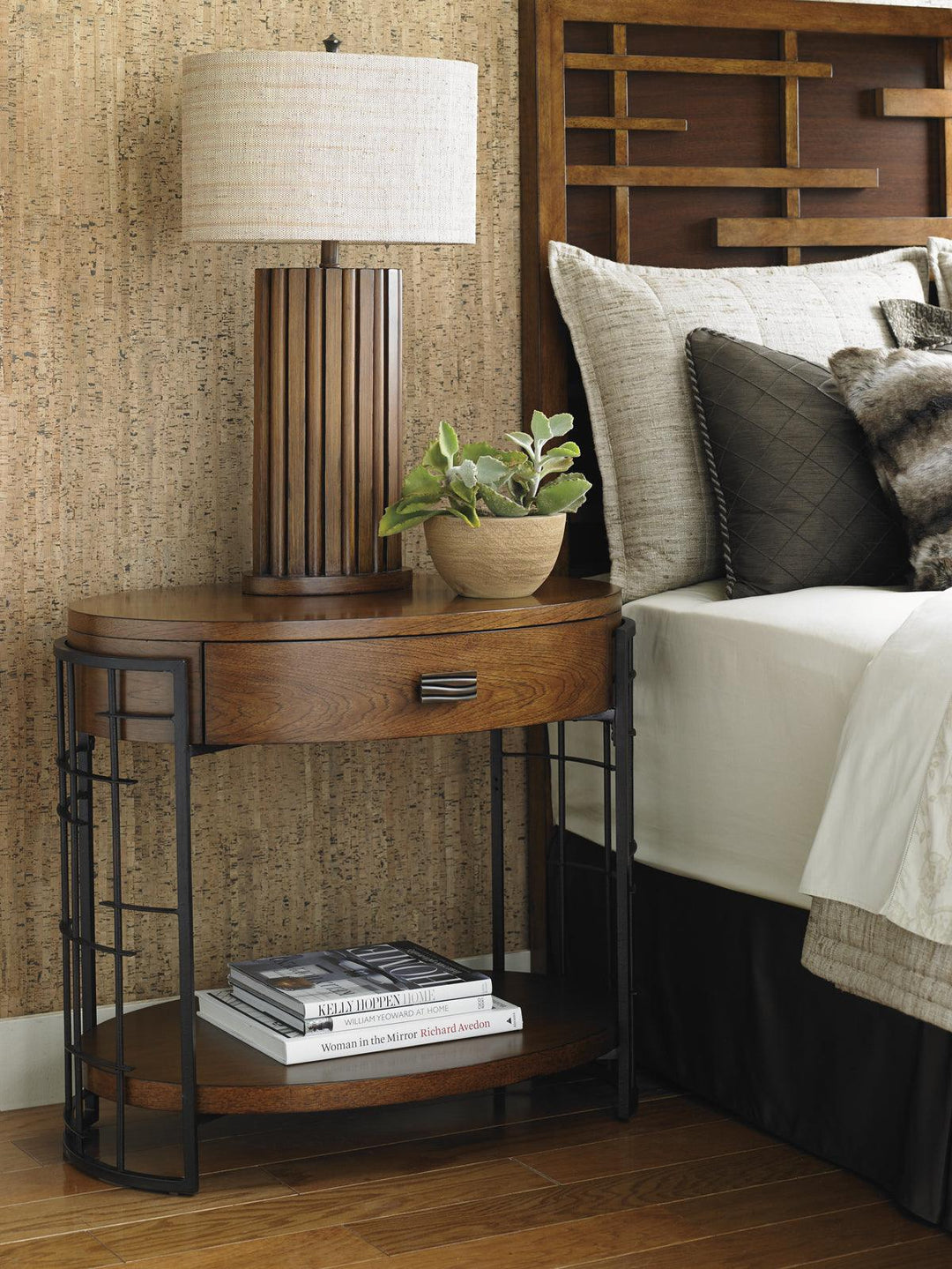 Island Fusion Sendai High/Low Nightstand - AmericanHomeFurniture
