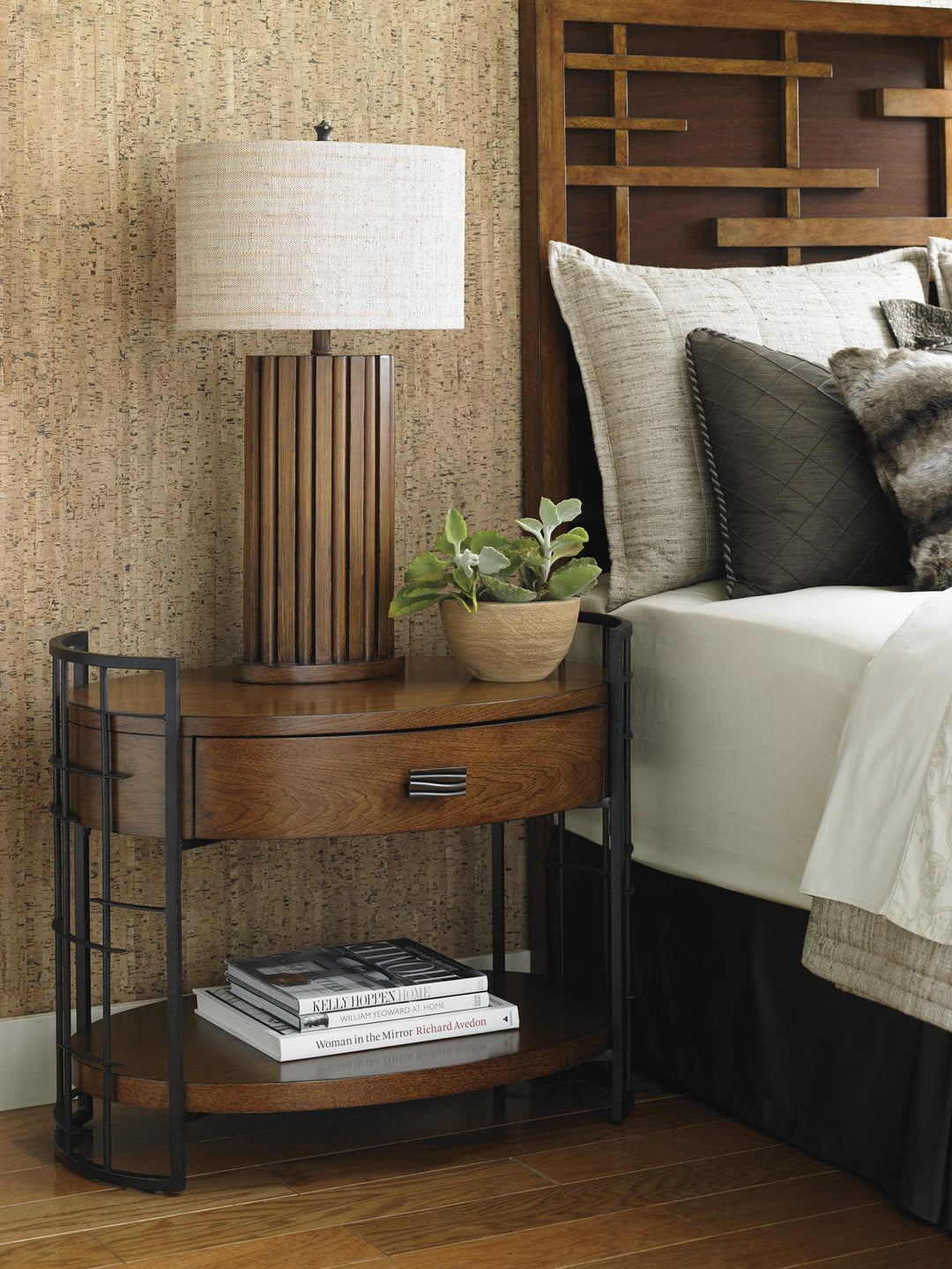 Island Fusion Sendai High/Low Nightstand - AmericanHomeFurniture