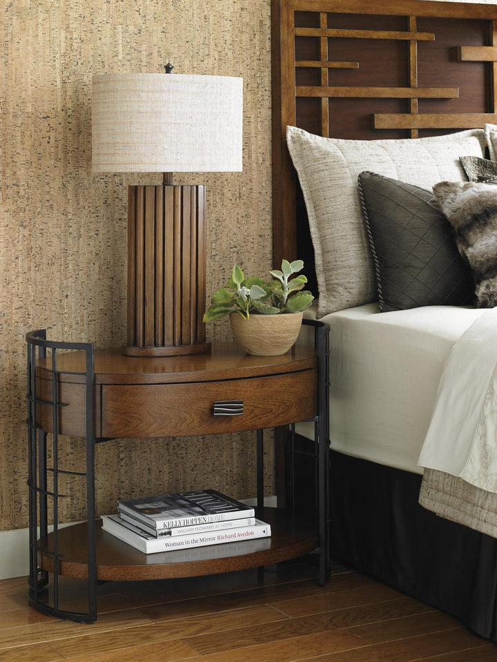 Island Fusion Sendai High/Low Nightstand - AmericanHomeFurniture