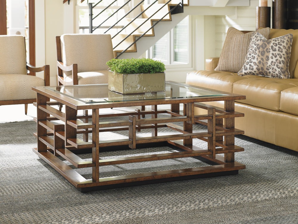 American Home Furniture | Tommy Bahama Home  - Island Fusion Nobu Square Cocktail Table