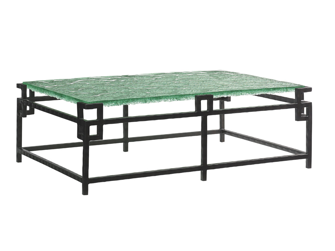 American Home Furniture | Tommy Bahama Home  - Island Fusion Hermes Reef Glass Top Cocktail Table