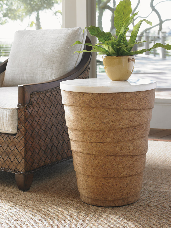 American Home Furniture | Tommy Bahama Home  - Island Fusion Kendari Round Accent Table