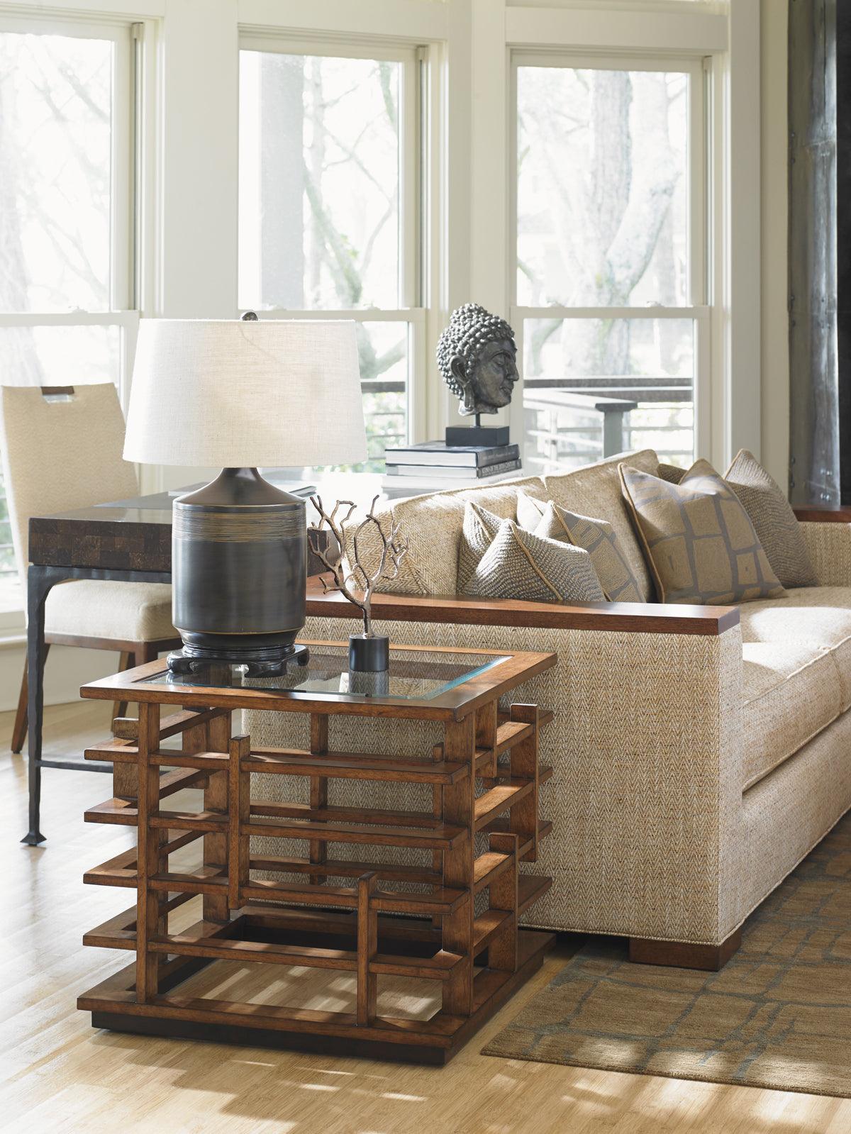 Tommy Bahama Home Island Fusion Nobu Square Lamp Table ACCENT TABLES