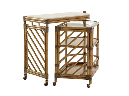 Tommy Bahama Home Twin Palms Cable Beach Bar Cart CABINETS