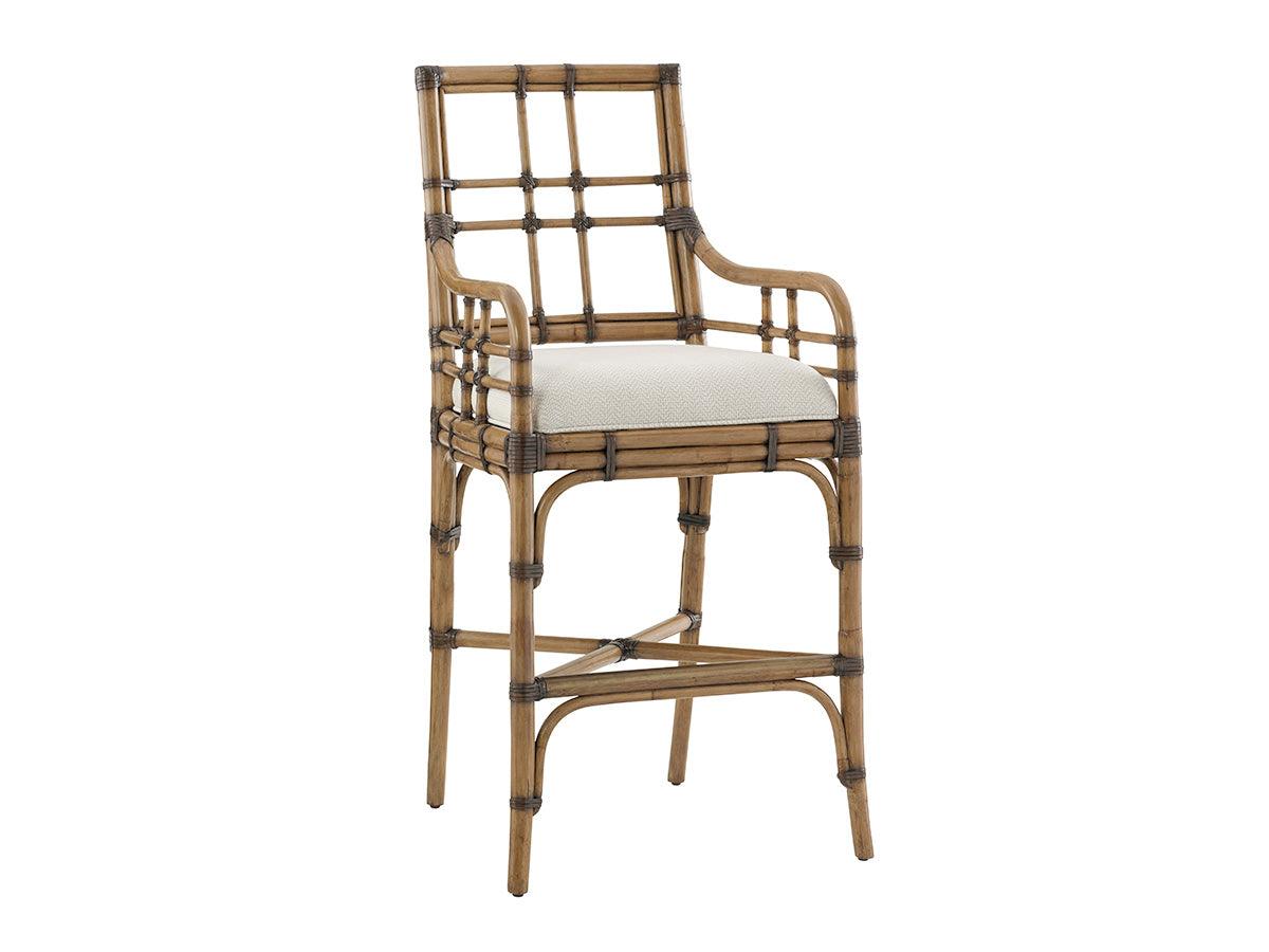 Tommy Bahama Home Twin Palms Lands End Bar Stool BAR STOOLS + COUNTER STOOLS