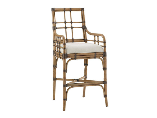 Tommy Bahama Home Twin Palms Lands End Bar Stool BAR STOOLS + COUNTER STOOLS