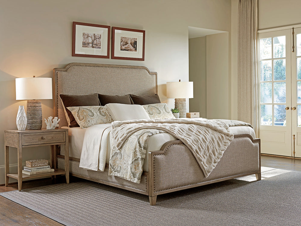 American Home Furniture | Tommy Bahama Home - Cypress Point Stone Harbour Upholstered Bed