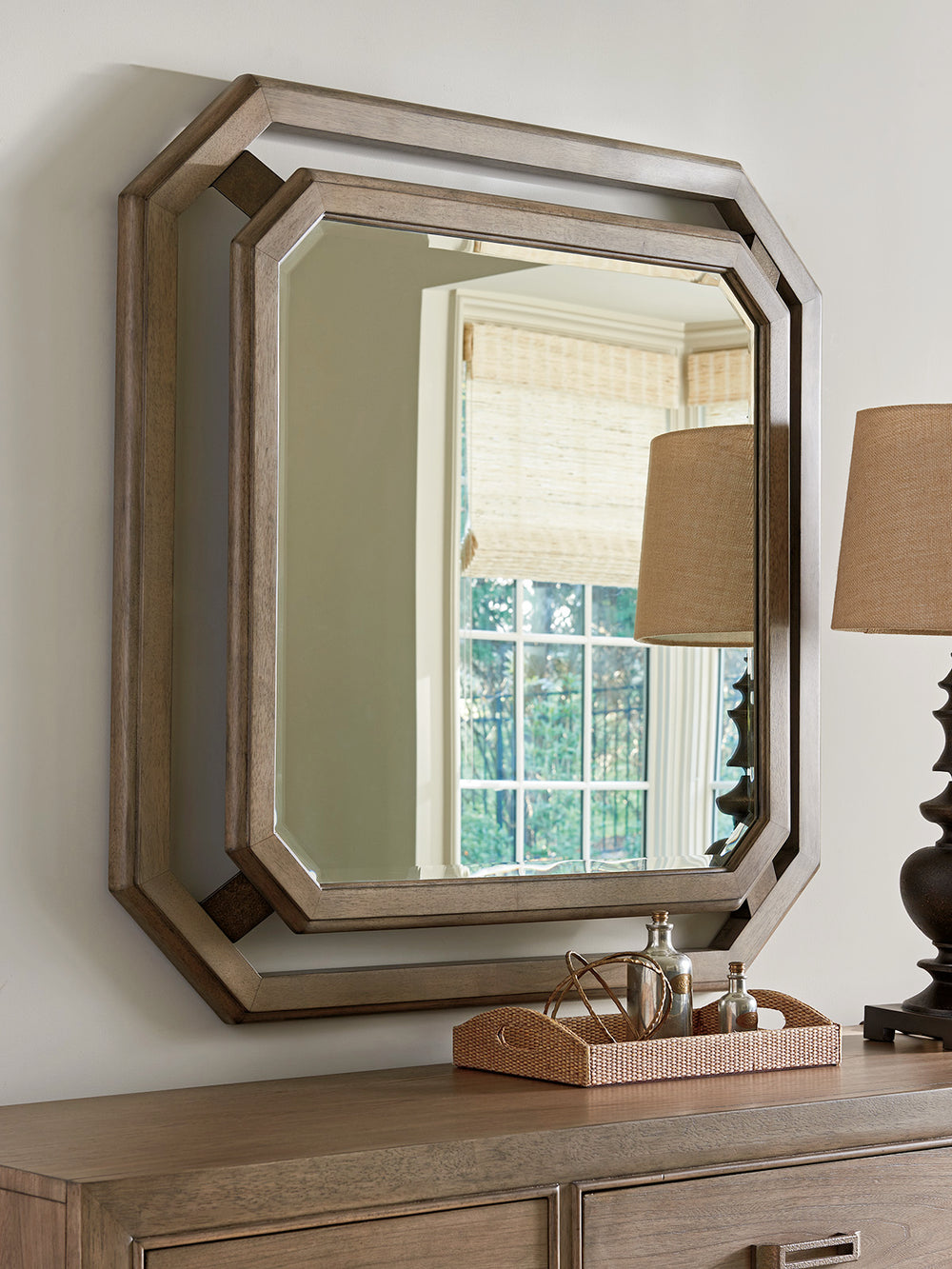 American Home Furniture | Tommy Bahama Home  - Cypress Point Callan Square Mirror