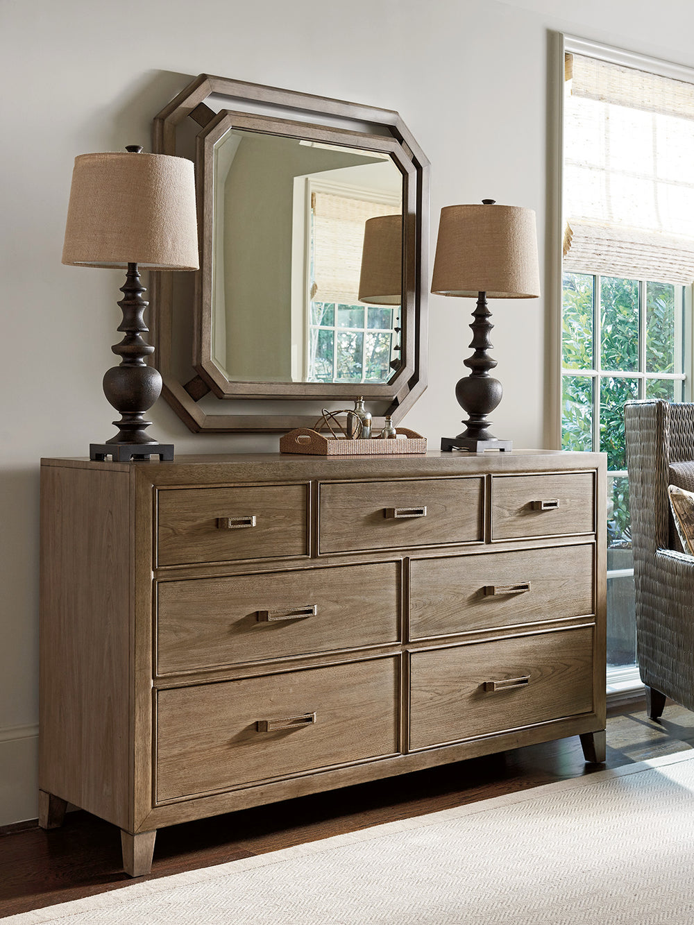 American Home Furniture | Tommy Bahama Home  - Cypress Point Lockeport Triple Dresser