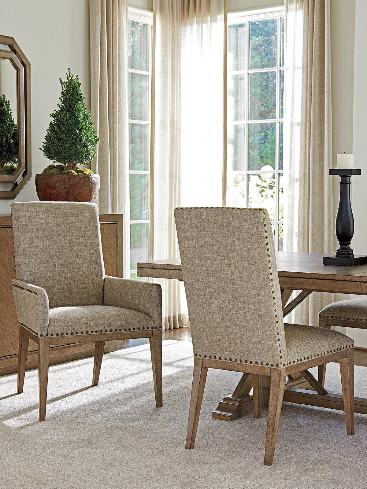 Tommy Bahama Home Cypress Point Devereaux Upholstered Arm Chair - Set of 2 DINING CHAIRS