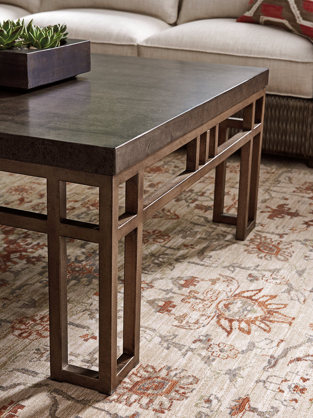 American Home Furniture | Tommy Bahama Home  - Cypress Point Montera Travertine Cocktail Table