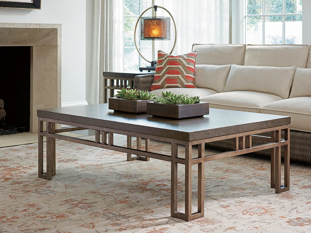 American Home Furniture | Tommy Bahama Home  - Cypress Point Montera Travertine Cocktail Table