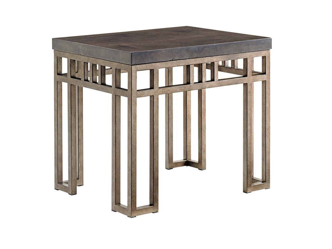 American Home Furniture | Tommy Bahama Home  - Cypress Point Montera Travertine End Table