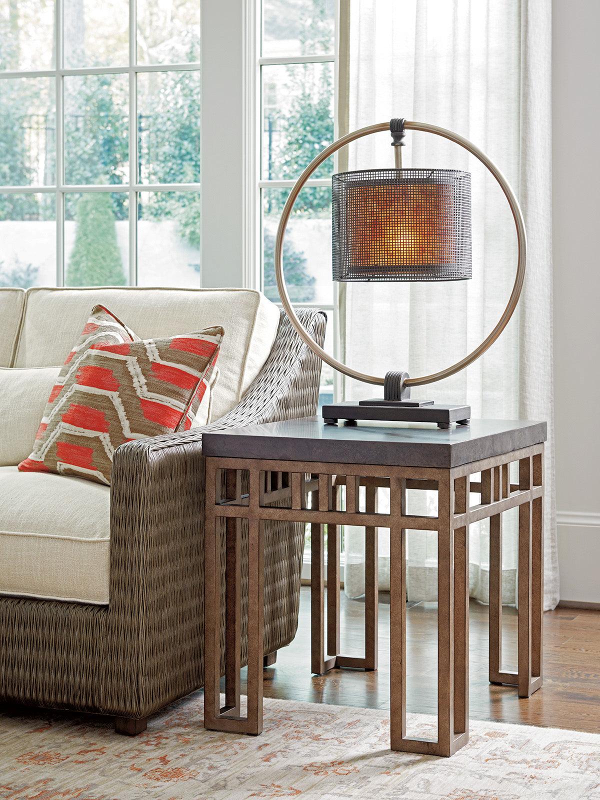Tommy Bahama Home Cypress Point Montera Travertine End Table ACCENT TABLES