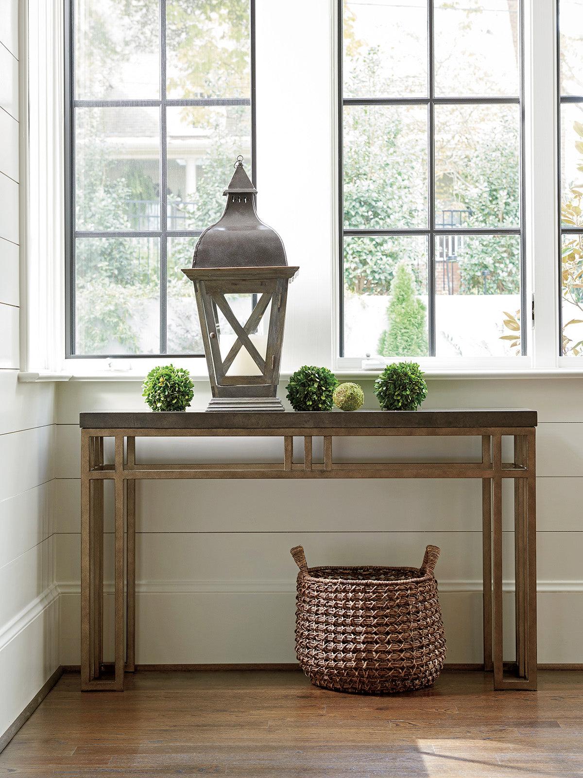 Tommy Bahama Home Cypress Point Montera Travertine Console CONSOLE TABLES