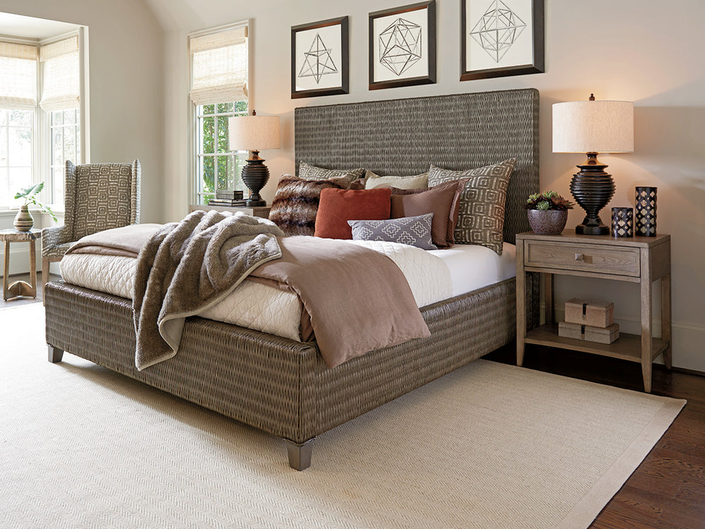 American Home Furniture | Tommy Bahama Home - Cypress Point Driftwood Isle Woven Platform Bed