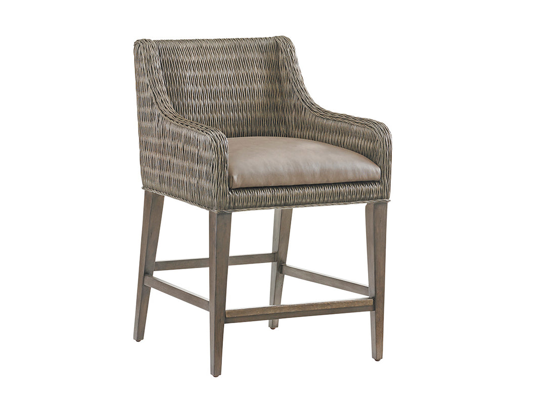 American Home Furniture | Tommy Bahama Home  - Cypress Point Turner Woven Counter Stool