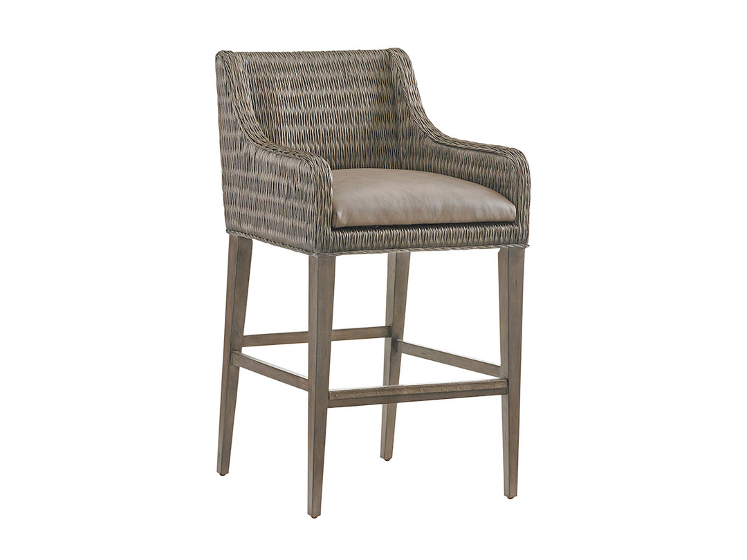 American Home Furniture | Tommy Bahama Home  - Cypress Point Turner Woven Bar Stool