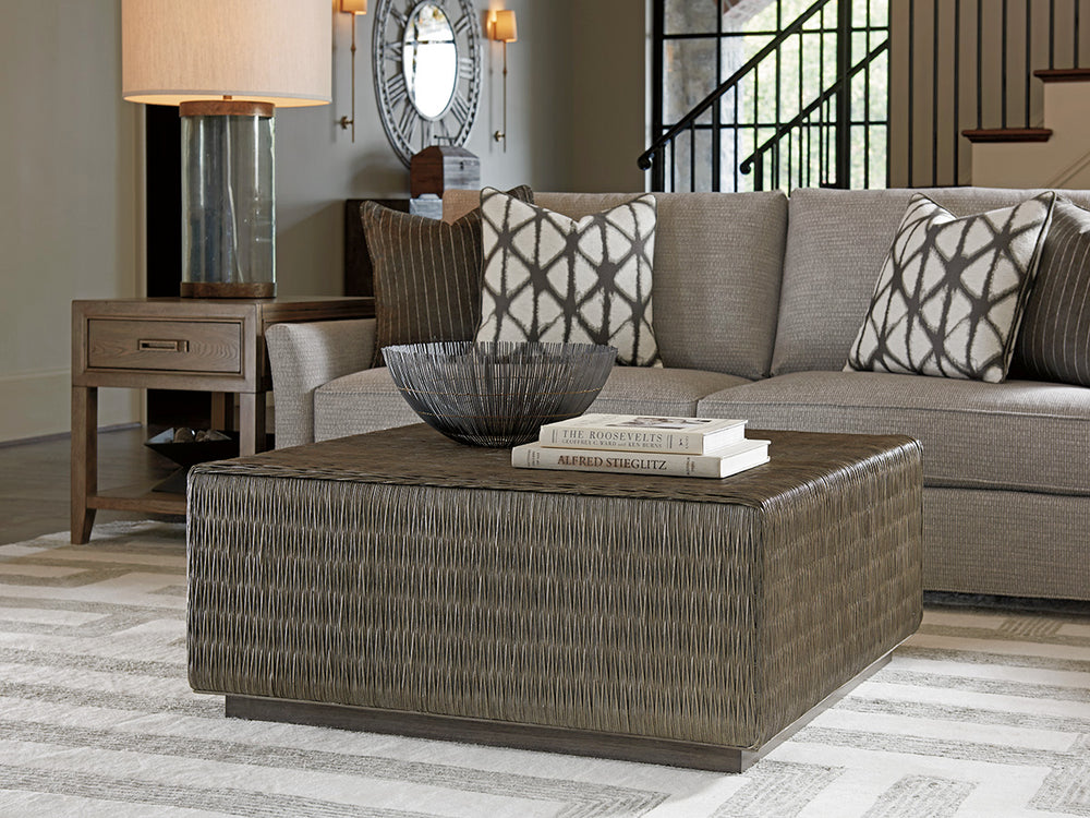 American Home Furniture | Tommy Bahama Home  - Cypress Point Seawatch Woven Cocktail Table