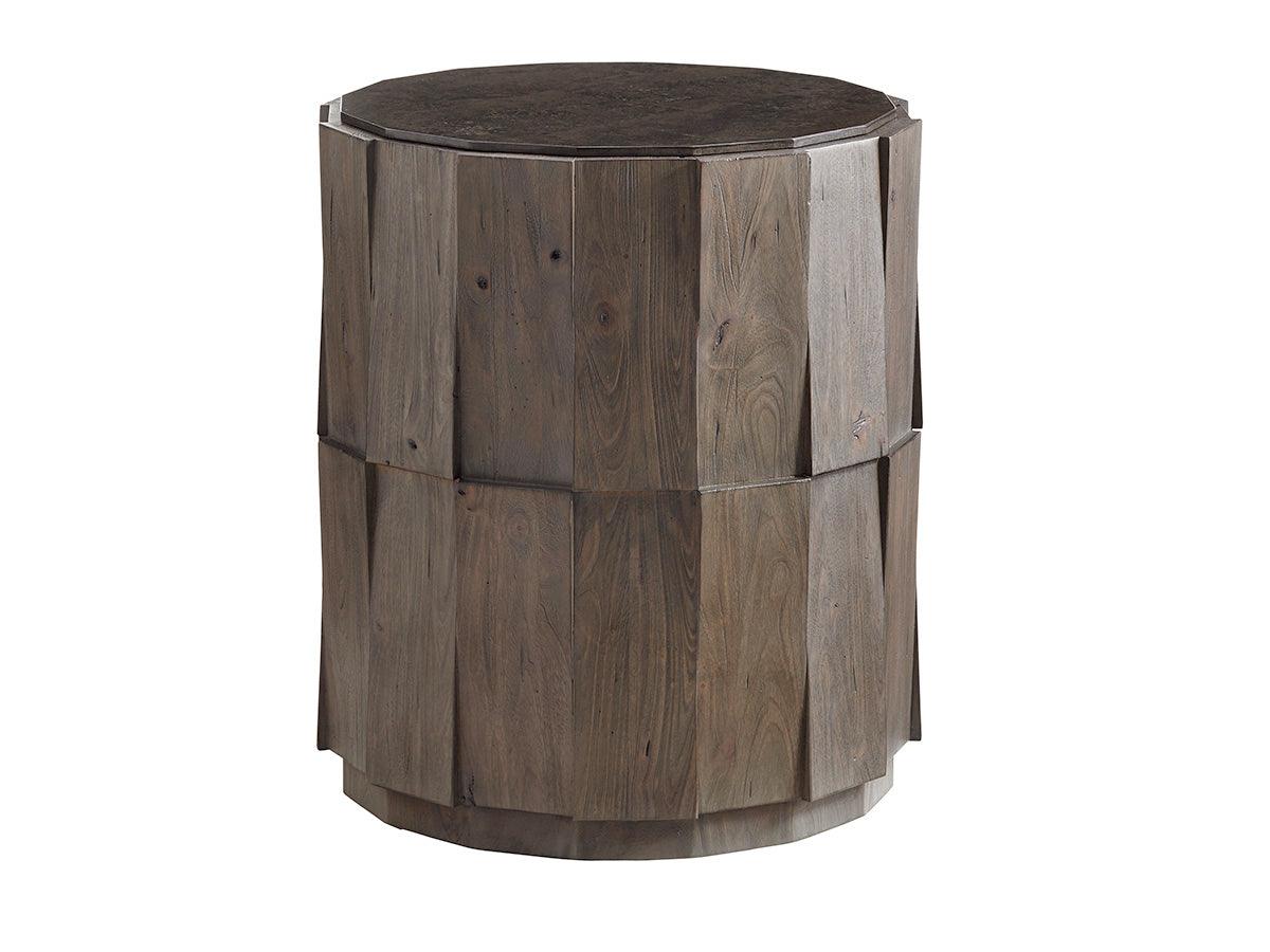 Tommy Bahama Home Cypress Point Everett Round Travertine End Table ACCENT TABLES