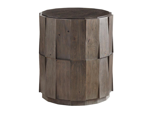 Tommy Bahama Home Cypress Point Everett Round Travertine End Table ACCENT TABLES