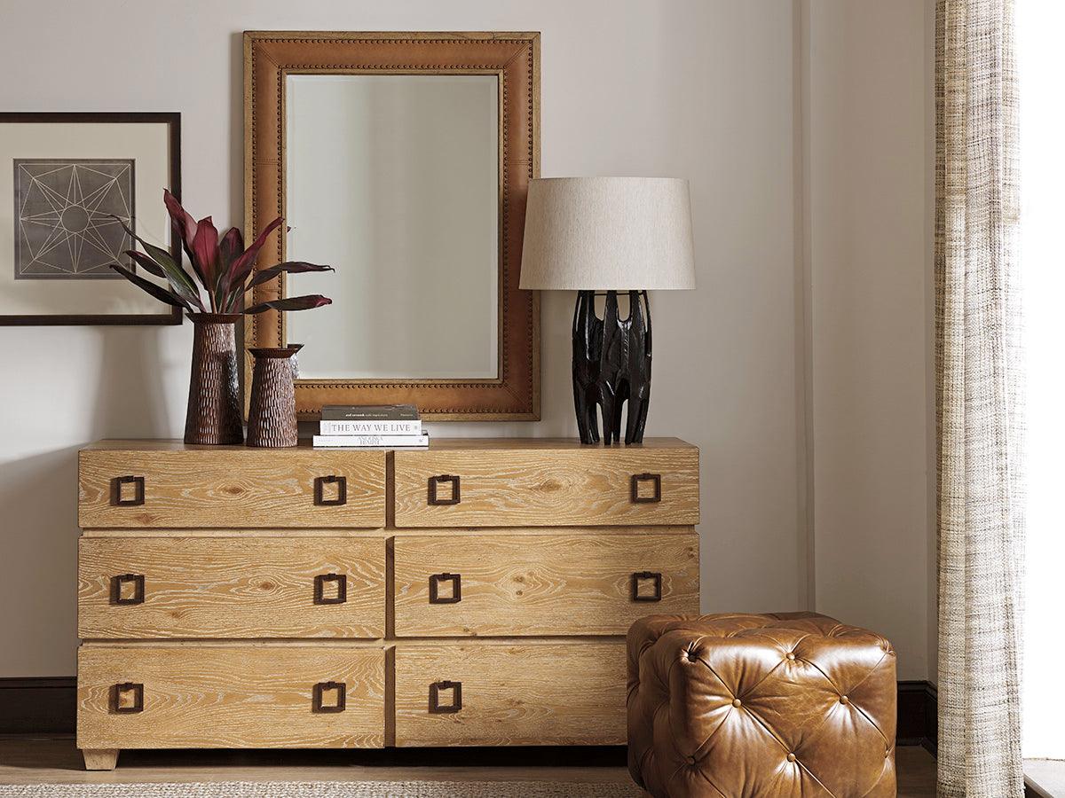 Tommy Bahama Home Los Altos Dominica Leather Rectangular Mirror WALL MIRRORS