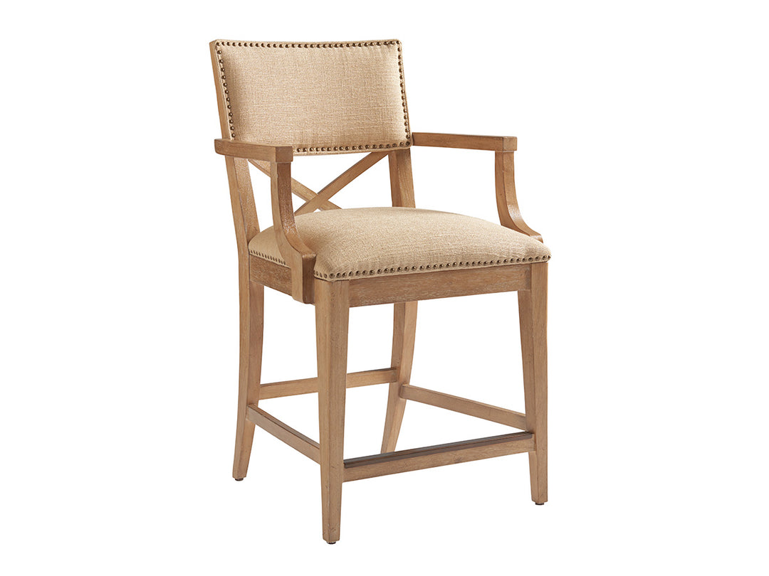American Home Furniture | Tommy Bahama Home  - Los Altos Sutherland Upholstered Counter Stool