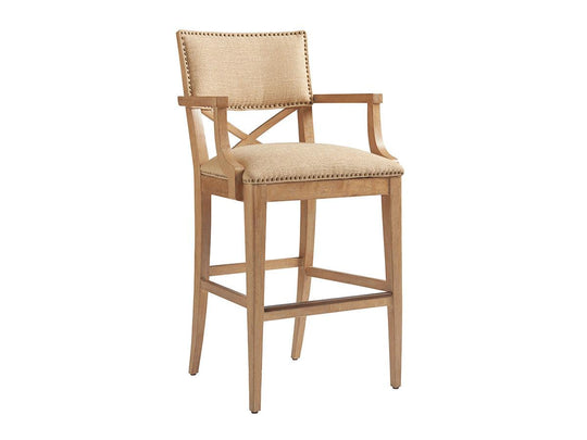 Tommy Bahama Home Los Altos Sutherland Upholstered Bar Stool BAR STOOLS + COUNTER STOOLS
