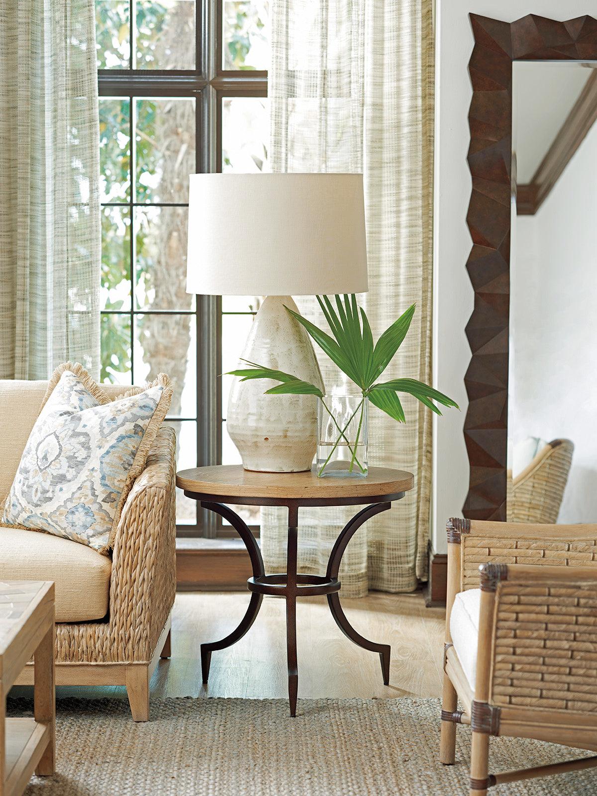 Tommy Bahama Home Los Altos Flemming Round End Table ACCENT TABLES