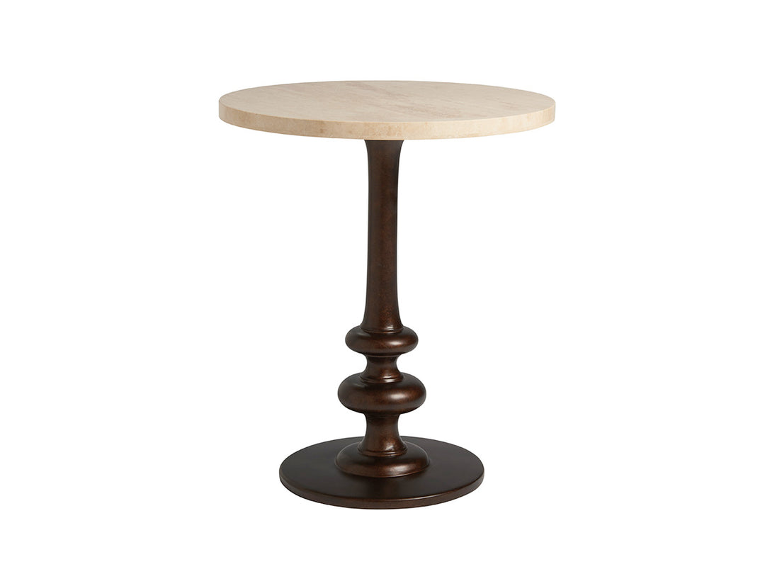 American Home Furniture | Tommy Bahama Home  - Los Altos Marshall Stone Top Round End Table