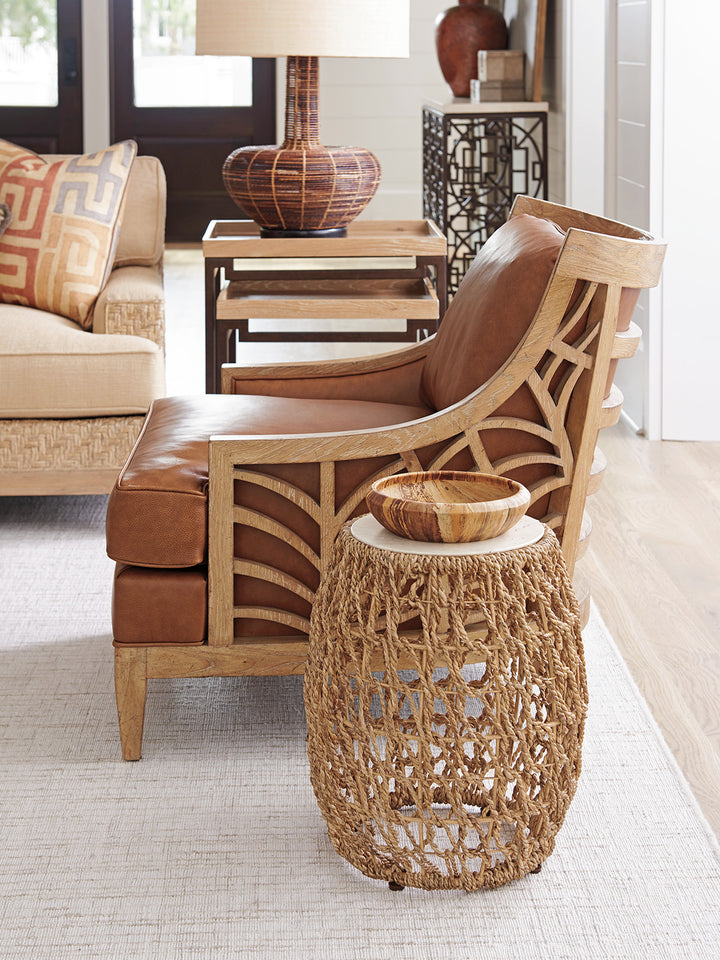 American Home Furniture | Tommy Bahama Home  - Los Altos Madrid Woven Accent Table