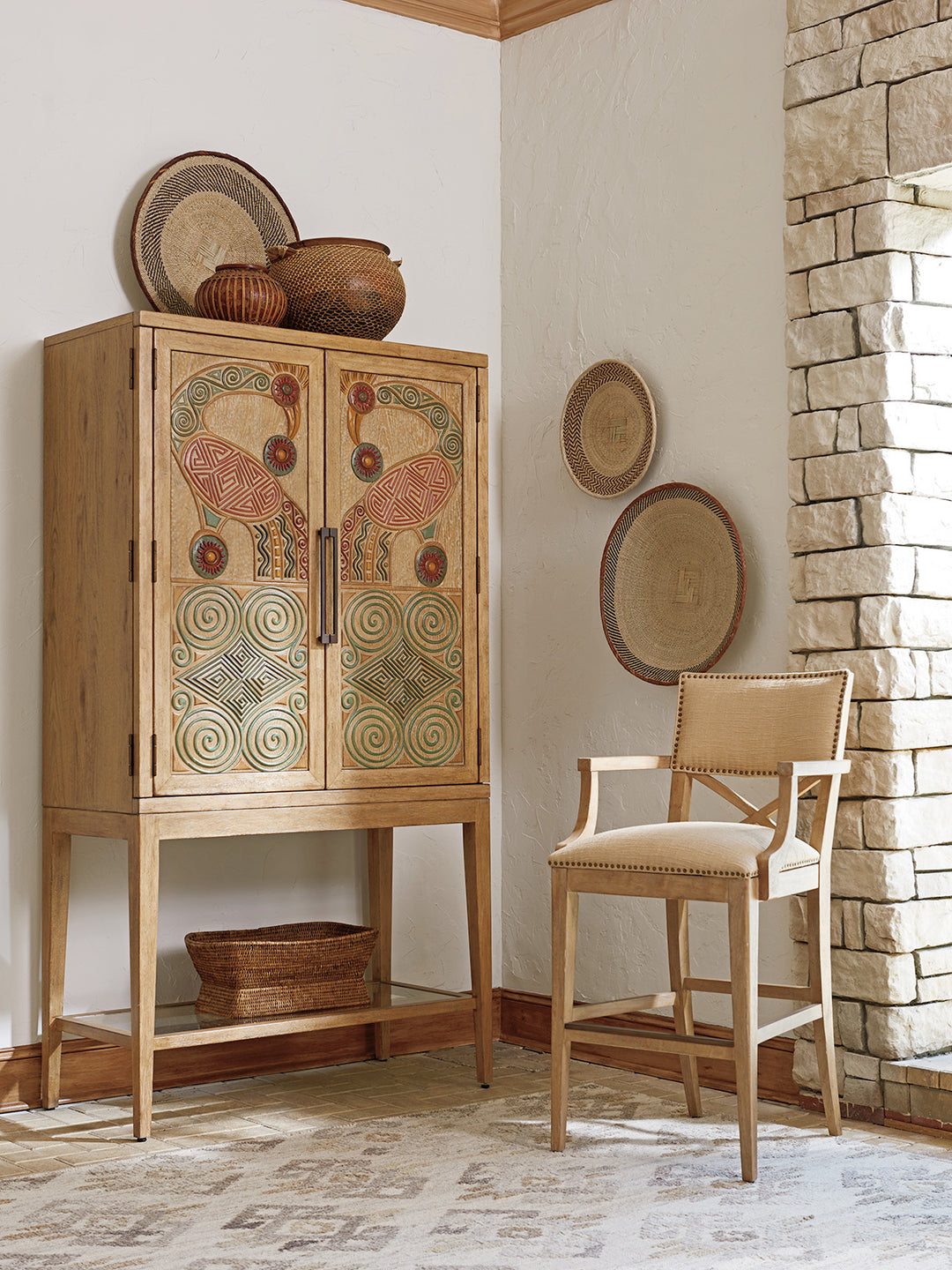 American Home Furniture | Tommy Bahama Home  - Los Altos Cameroon Bar Cabinet