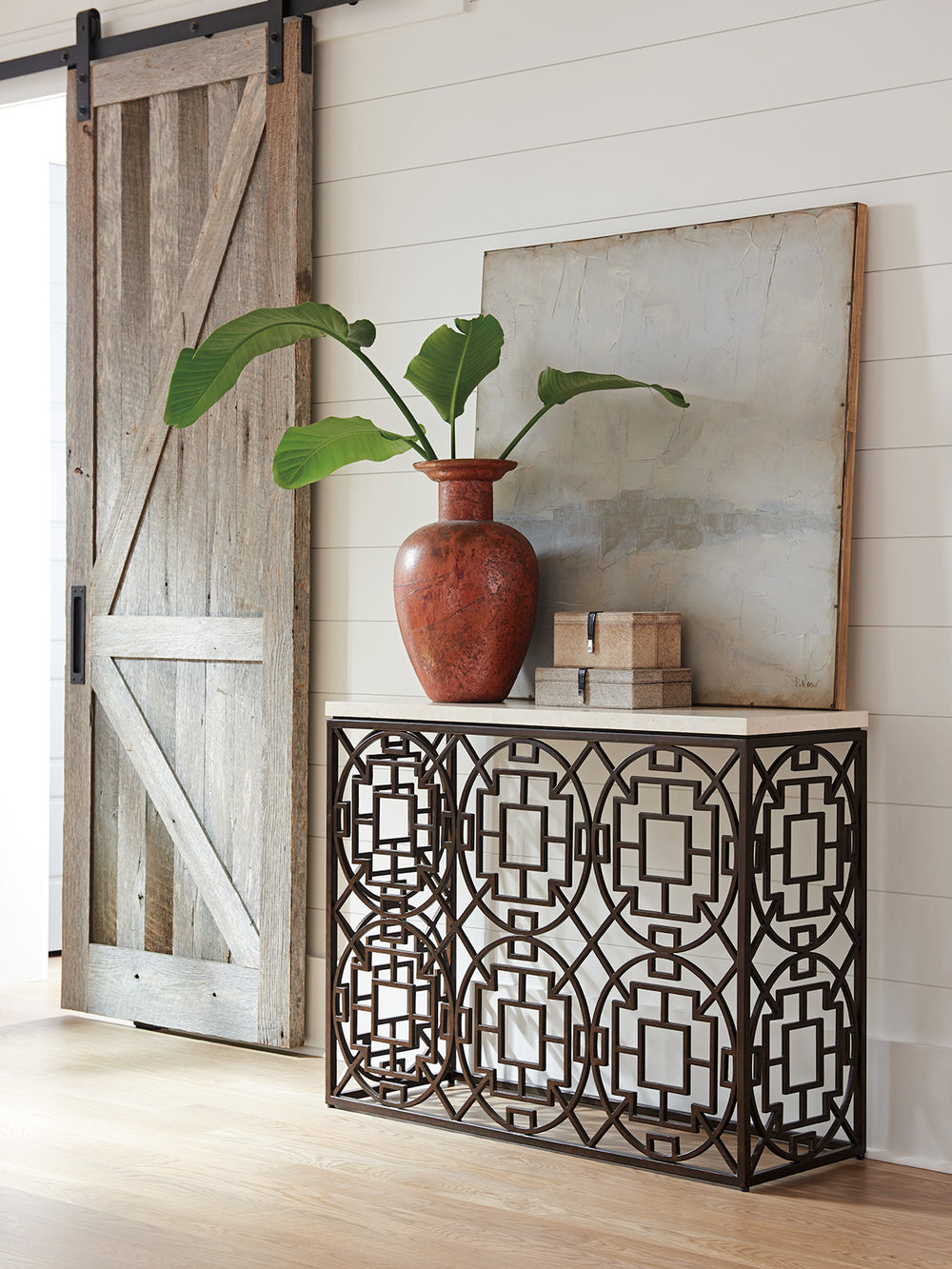 American Home Furniture | Tommy Bahama Home  - Los Altos Ackermann Metal Console