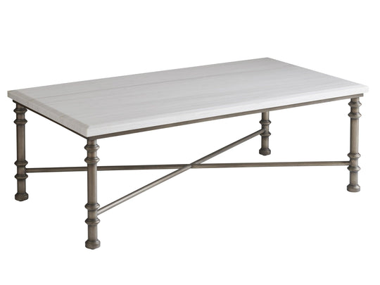 Tommy Bahama Home Ocean Breeze Flagler Rectangular Marble Top Cocktail Table COFFEE TABLES