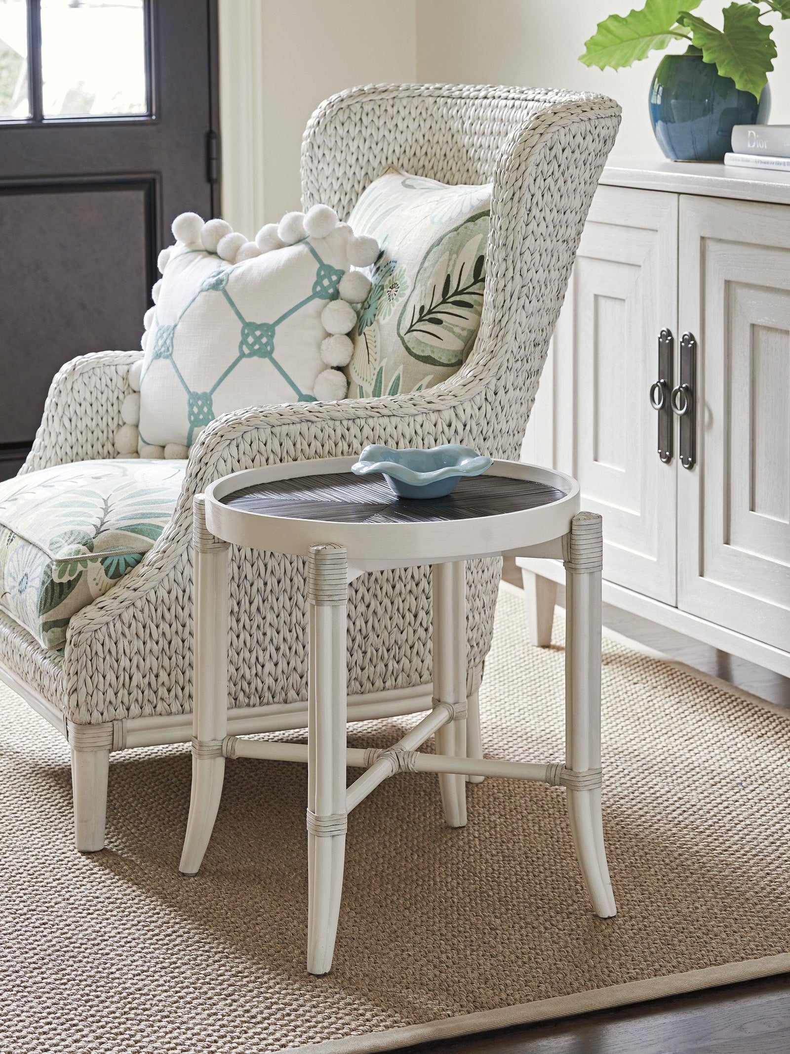 Tommy Bahama Home Ocean Breeze Neptune Round End Table ACCENT TABLES