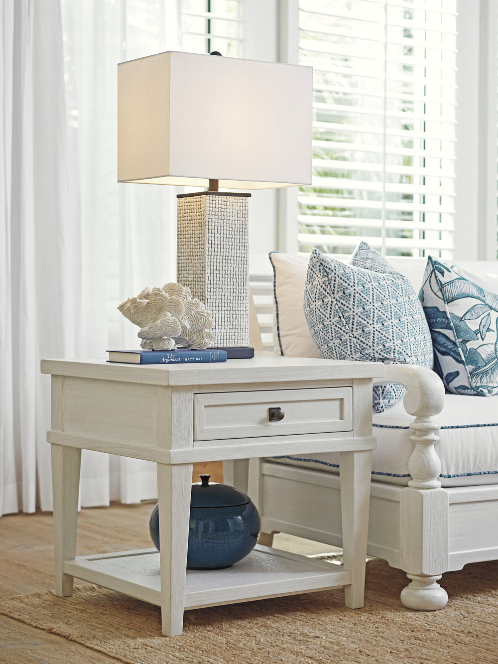 American Home Furniture | Tommy Bahama Home  - Ocean Breeze Palm Coast Square End Table