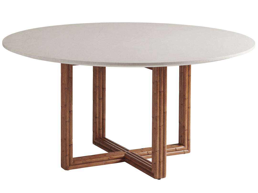 American Home Furniture | Tommy Bahama Home  - Palm Desert Woodard Marble Top Dining Table