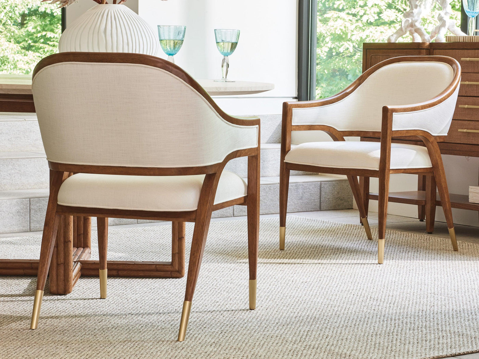 Tommy Bahama Home Palm Desert Jameson Upholstered Arm Chair - Set of 2 DINING CHAIRS