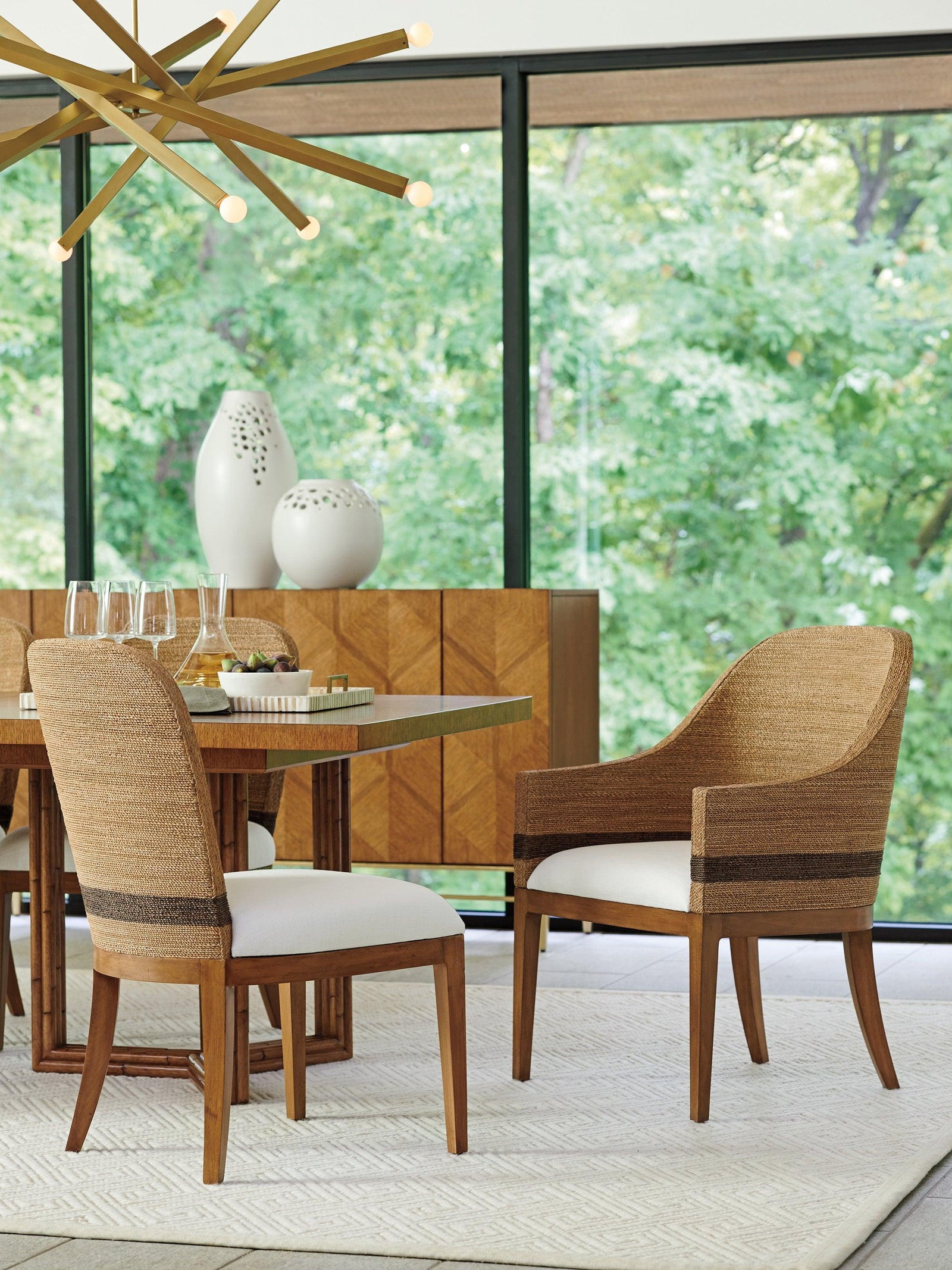 Tommy Bahama Home Palm Desert Bryson Woven Arm Chair - Set of 2 DINING CHAIRS