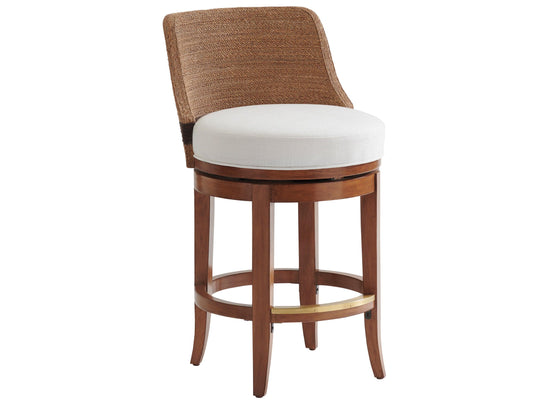 Tommy Bahama Home Palm Desert Kipton Swivel Counter Stool BAR STOOLS + COUNTER STOOLS