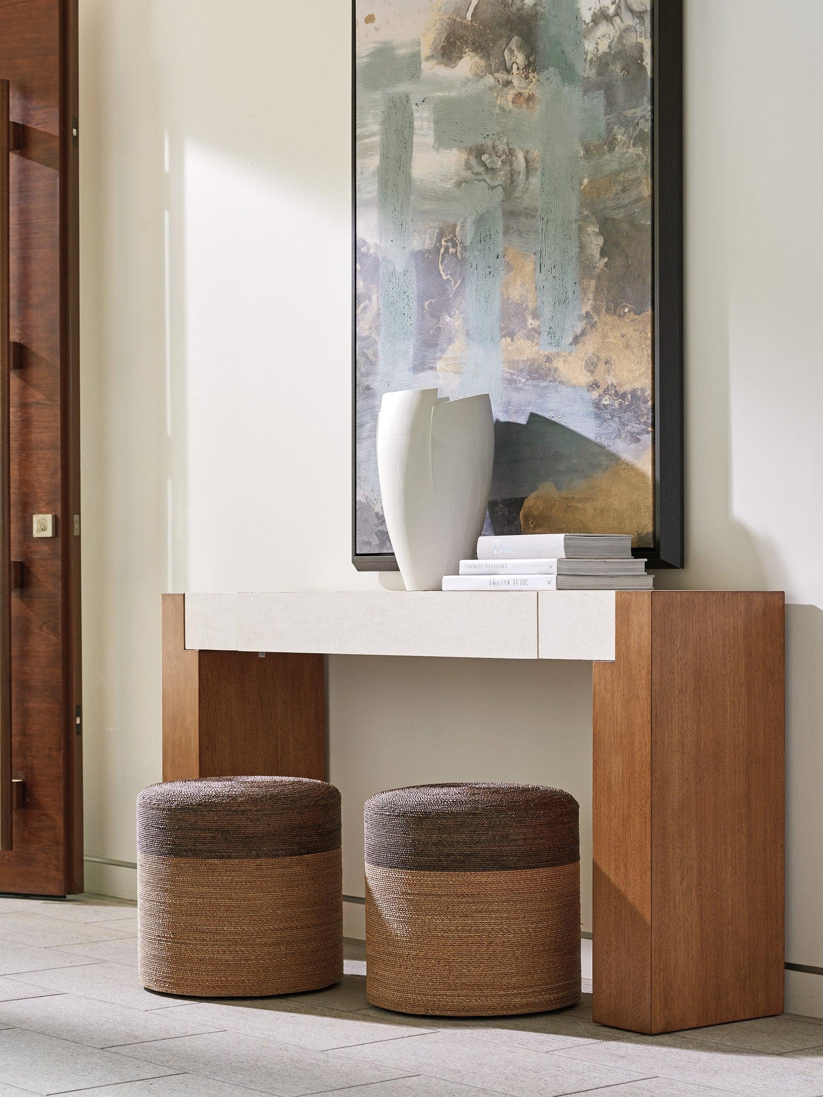 Tommy Bahama Home Palm Desert Highlands Woven Ottoman OTTOMANS, POUFS, + STOOLS