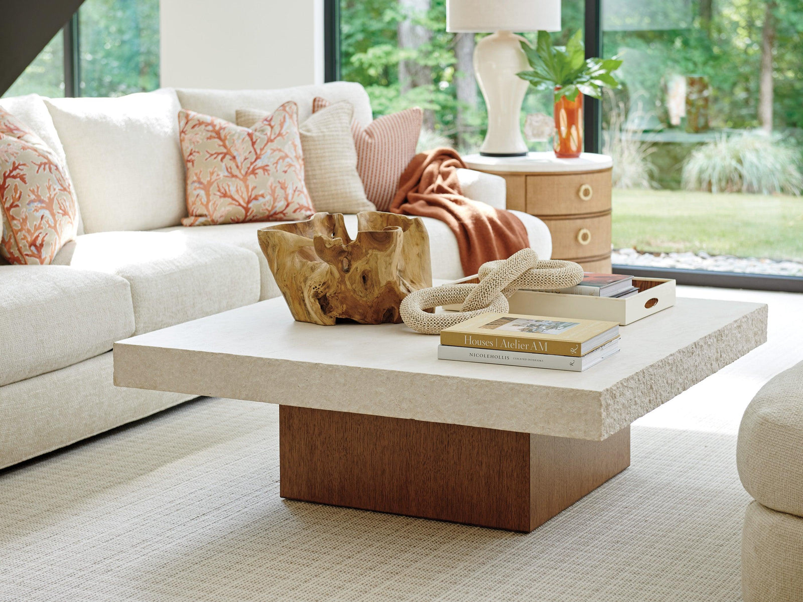 Tommy Bahama Home Palm Desert Shadow Mountain Square Cocktail Table COFFEE TABLES