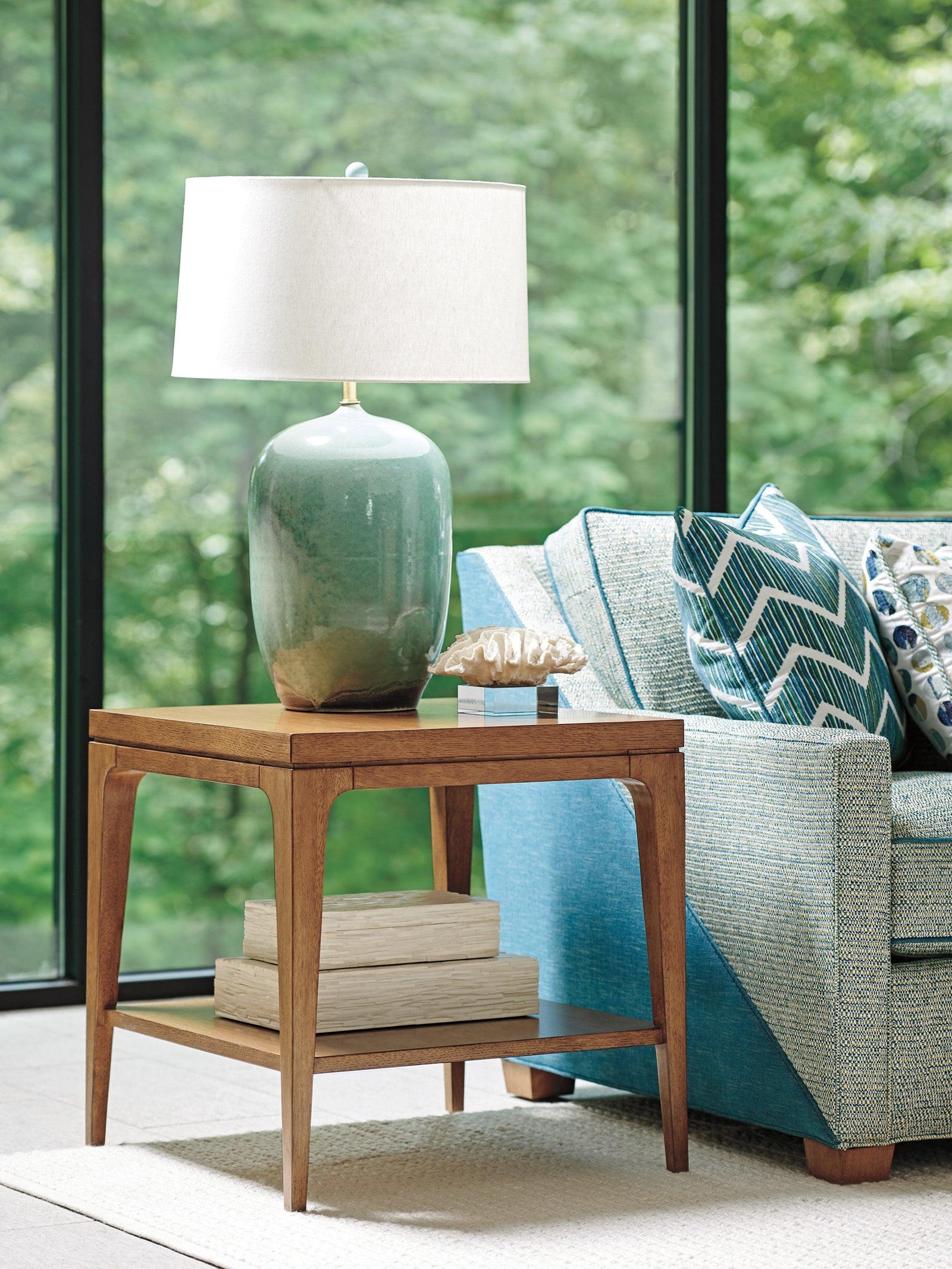 Tommy Bahama Home Palm Desert Kinsley Square Lamp Table ACCENT TABLES